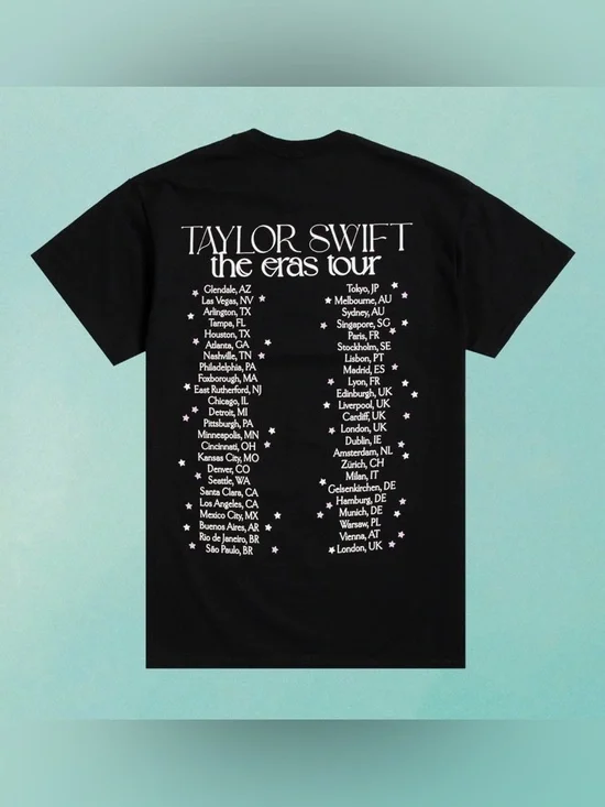 Taylor Swift The Eras Tour Concert Live Photo Stars Cotton Tee Shirt - Picture 8 of 10